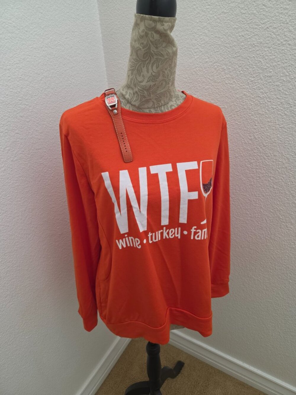 Fossil Watch & WTF Crewneck Long Sleeve Top